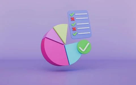 Pie chart with document checkmark sign for data information analyze concept Stock Illustration