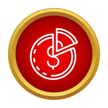 Pie chart with dollar representing financial allocation icon 스톡 일러스트