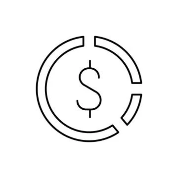Pie chart, dollar, SEO icon. Simple line, outline vector elements of commerce Ilustración de archivo