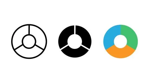 Pie chart donut icon set data analytics statistics Stock Illustration