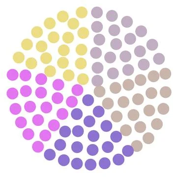 Pie chart dot pattern. Color point icon Stock Illustration