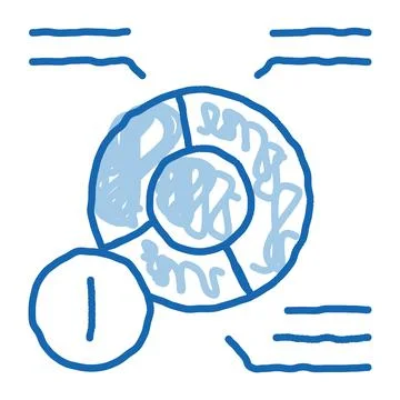 Pie chart error doodle icon hand drawn illustration Stock Illustration