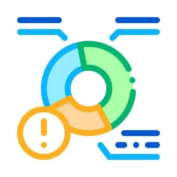 Pie chart error icon vector outline illustration Stock Illustration