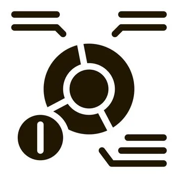Pie chart error icon Vector Glyph Illustration Illustrazione stock