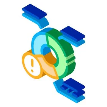 Pie chart error isometric icon vector illustration 스톡 일러스트