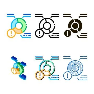 Pie chart error mix icon vector outline Stock Illustration