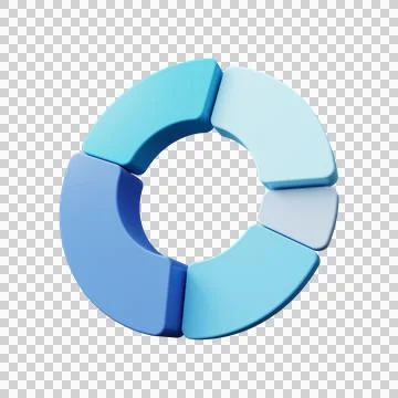 Pie chart for financial report, graph, presentation, brochure, web design. Stock Illustration