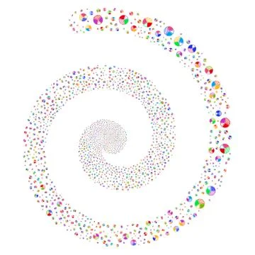 Pie Chart Fireworks Spiral Stock Illustration