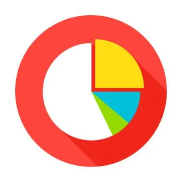 Pie Chart Flat Circle Icon Illustrazione stock