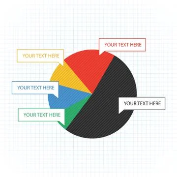 Pie Chart Flat Sign Design Concept Stock Illustration