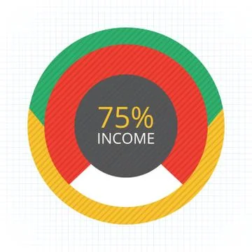 Pie Chart Flat Sign Design Concept Stock Illustration