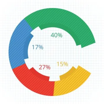 Pie Chart Flat Sign Design Concept Stock Illustration