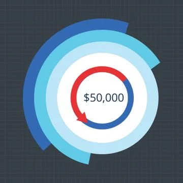 Pie Chart Flat Sign Design Concept Stock Illustration