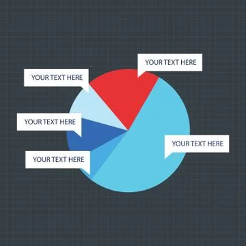 Pie Chart Flat Sign Design Concept Stock Illustration