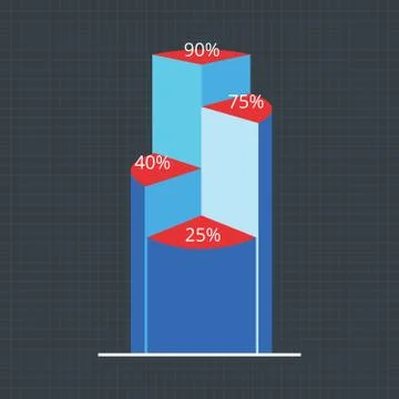 Pie Chart Flat Sign Design Concept Stock Illustration
