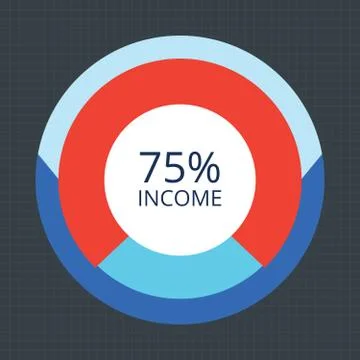 Pie Chart Flat Sign Design Concept Stock Illustration