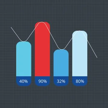Pie Chart Flat Sign Design Concept Stock Illustration