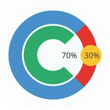 Pie Chart Flat Sign Design Concept Stock Illustration