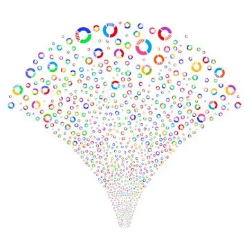 Pie Chart Fountain Stream Stock Illustration