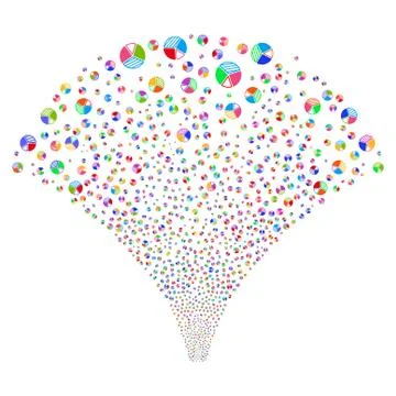 Pie Chart Fountain Stream Stock Illustration