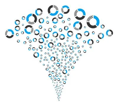 Pie Chart Fountain Stream Stock Illustration