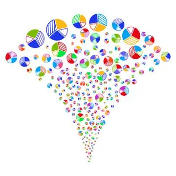 Pie Chart Fountain Stream Stock Illustration
