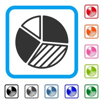 Pie Chart Framed Icon イラスト素材