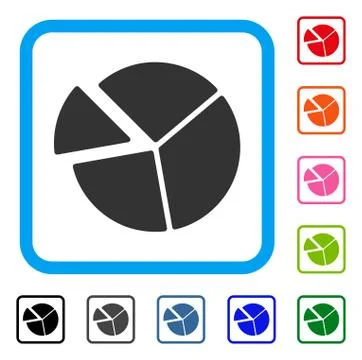 Pie Chart Framed Icon Stock Illustration