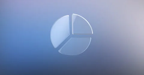 Pie Chart Glass 3d Icon Stock Footage 66610851