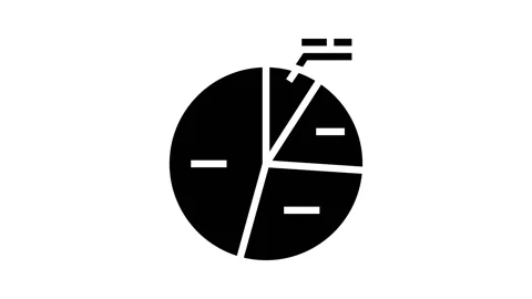 Pie chart glyph icon animation 動画素材 222807119