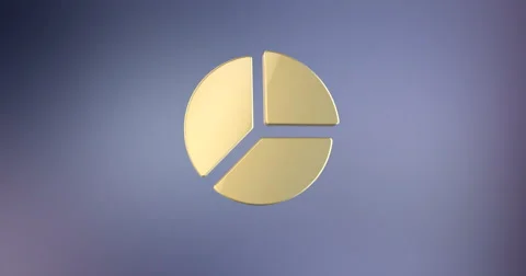 Pie Chart Gold 3d Icon Stock Footage 66611018