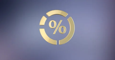 Pie Chart Gold 3d Icon Video stock 67107471