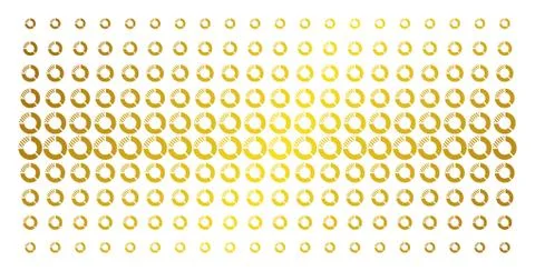 Pie Chart Gold Halftone Array Stock Illustration