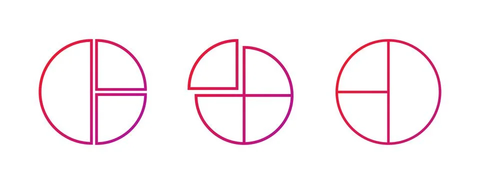 Pie Chart Gradient Icon Vector Illustration Illustrazione stock