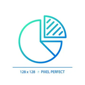 Pie chart gradient linear vector icon Illustrazione stock