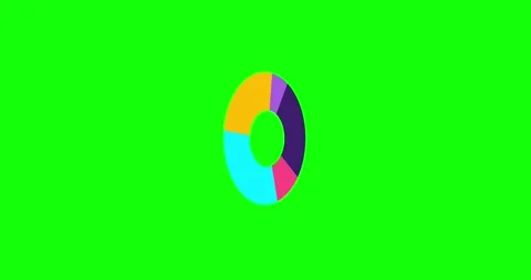 Pie chart graph circle still rotating greenbox isolated Stock Footage 333205566