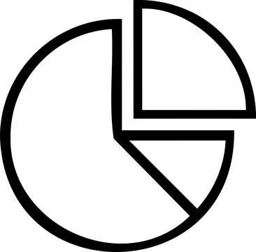 Pie chart graph data statistics line icon Illustrazione stock
