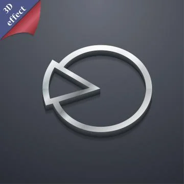 Pie chart graph icon symbol. 3D style. Trendy, modern design with space for y Stock Illustration