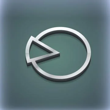 Pie chart graph icon symbol. 3D style. Trendy, modern design with space for your Stock Illustration