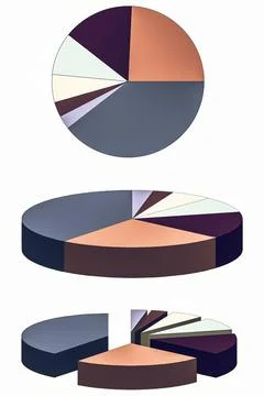 Pie chart graph vintage Pie chart graph in 2D and 3D vintage Copyright: xZ... Stock Photos