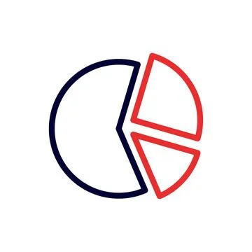 Pie chart graphic design. Concept of data visualization, analysis, and comp.. Illustrazione stock