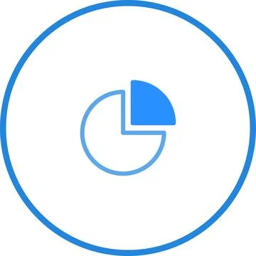 Pie chart graphic displaying data visualization with segments indicating pr.. Illustrazione stock