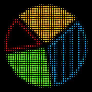 Pie Chart Halftone Icon Stock Illustration