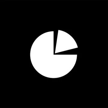 Pie Chart Icon On Black Background. Black Flat Style Vector Illustration Stock Illustration
