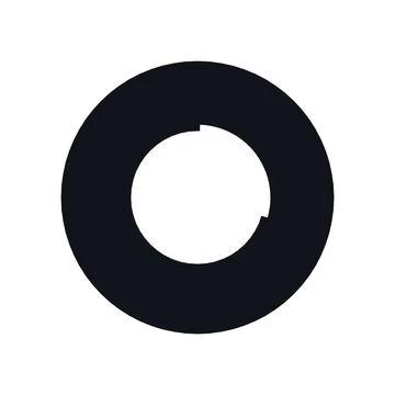Pie Chart Icon Black Circle Button Business Finance Symbol Vector Stock Illustration