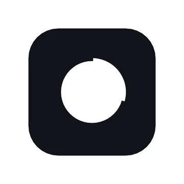 Pie Chart Icon Black Rounded Square Button Business Finance Symbol Vector Stock Illustration