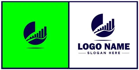 Pie chart icon Circle graph Sector chart Pie graph flat logo sign symbol ed.. Illustrazione stock