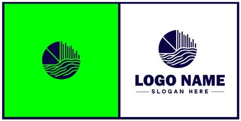 Pie chart icon Circle graph Sector chart Pie graph flat logo sign symbol ed.. Stock Illustration