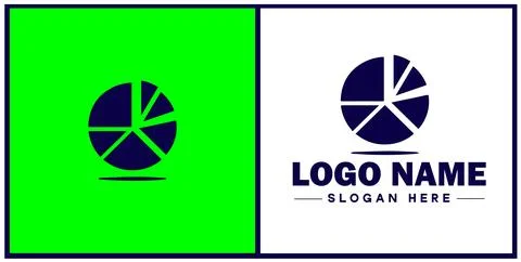 Pie chart icon Circle graph Sector chart Pie graph flat logo sign symbol ed.. Stock Illustration