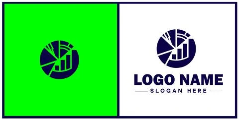 Pie chart icon Circle graph Sector chart Pie graph flat logo sign symbol ed.. Stock Illustration